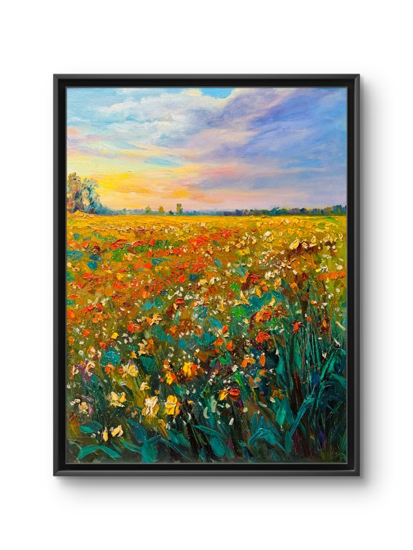 Wildflowers In Lingering Light Oil On Canvas 18X24